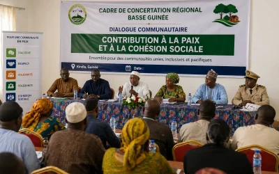 Dialogue communautaire à Kindia, Guinée : le Cadre de Concertation Régional de la Basse Guinée mobilise les acteurs autour de la paix et de la cohésion sociale